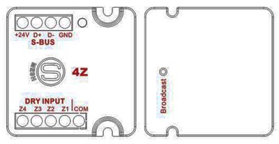 Smart-Bus 4-Zone Dry Input Module (G4) - SB-4Z-UN - GTIN(UPC-EAN): 0610696254023 Smart-Bus 4-Zone Dry Input Module (G4) - SB-4Z-UN - GTIN(UPC-EAN): 0610696254023