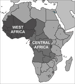 Central and West Africa Map Central and West Africa Map
