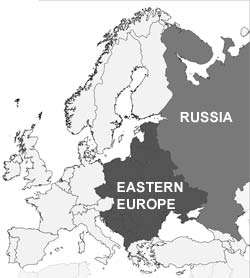 Eastern Europe and Russia map Eastern Europe and Russia map