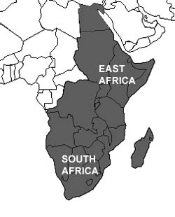 East and South Africa Map East and South Africa Map
